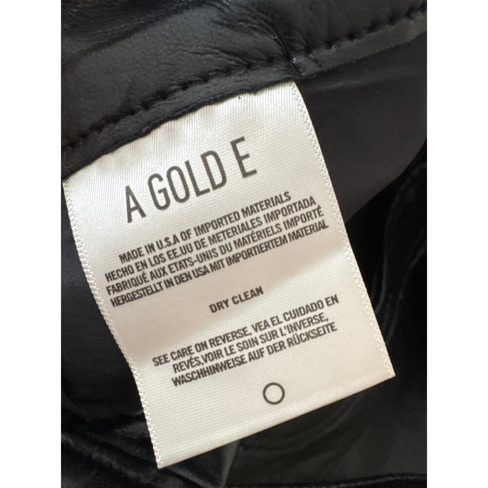 AGOLDE Broken Waistband Recylced Leather Pants Size 29 Black - Picture 8 of 9